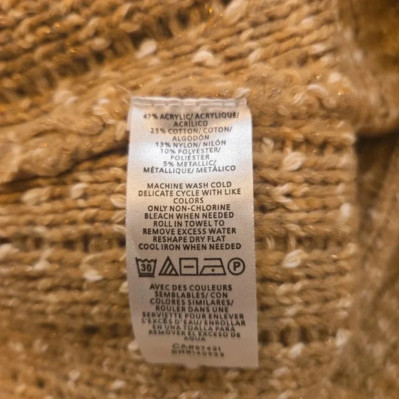 Ann Taylor Crewneck Long Sleeve Knit Sweater Champagne Tan Womens Size XL - Picture 6 of 9